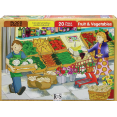 A4 "Fruit & Veg" 20 Piece Wooden Puzzle      A4 "Fruit & Veg" 20 Piece Wooden Puzzle